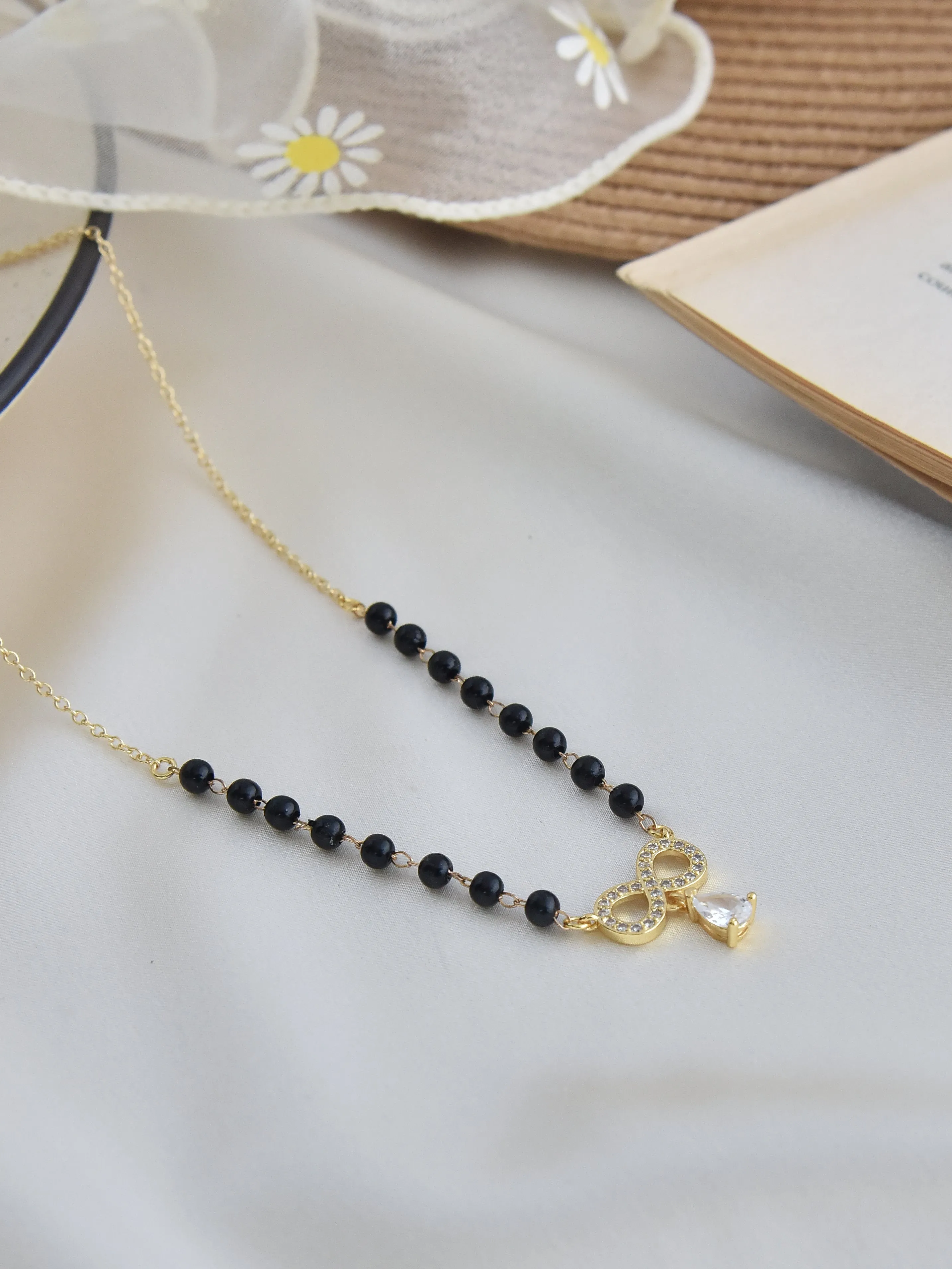 18K Gold Plated Infinity Solitaire Mangalsutra Necklace