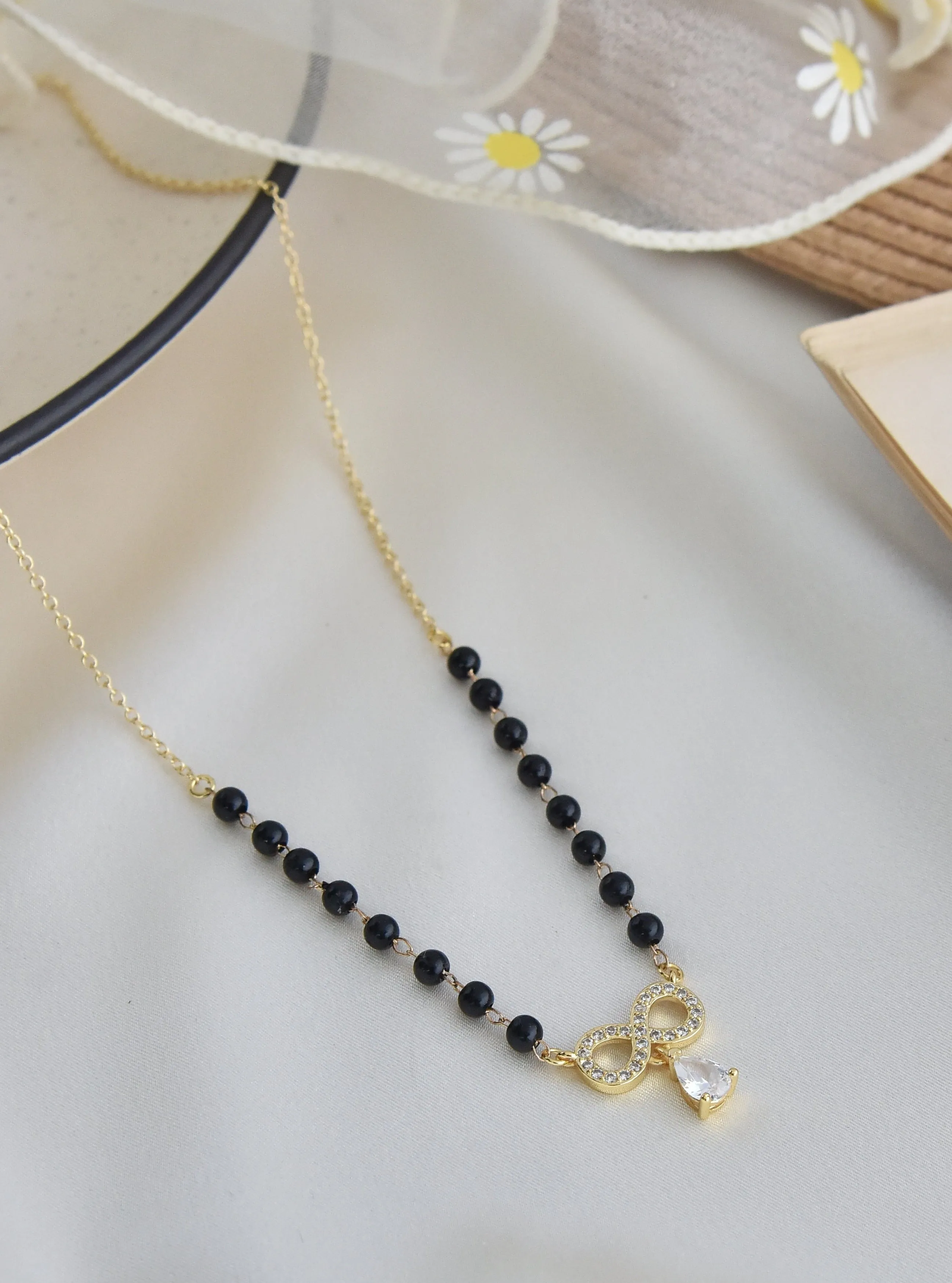 18K Gold Plated Infinity Solitaire Mangalsutra Necklace