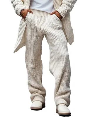 【24-hour shipping】Men's Casual Loose Solid Color Knit Pants