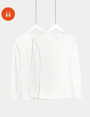 2pk Pointelle Thermal Long Sleeve Tops