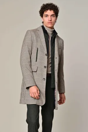 Alexander Coat - Removable Bib - slim - Brown Green Houndstooth