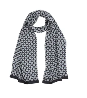 ANDANTINO 100% Silk Oblong Scarf for Men 61”*10.2” Double-Sided Thin Long Shawls for Head and Neck with Gift Packed (Beige & Black)