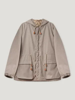 Beige Padded Parka Coat