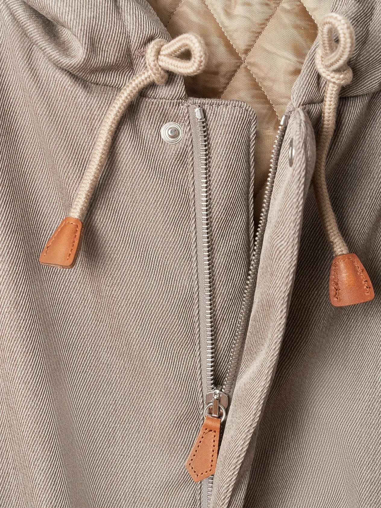Beige Padded Parka Coat