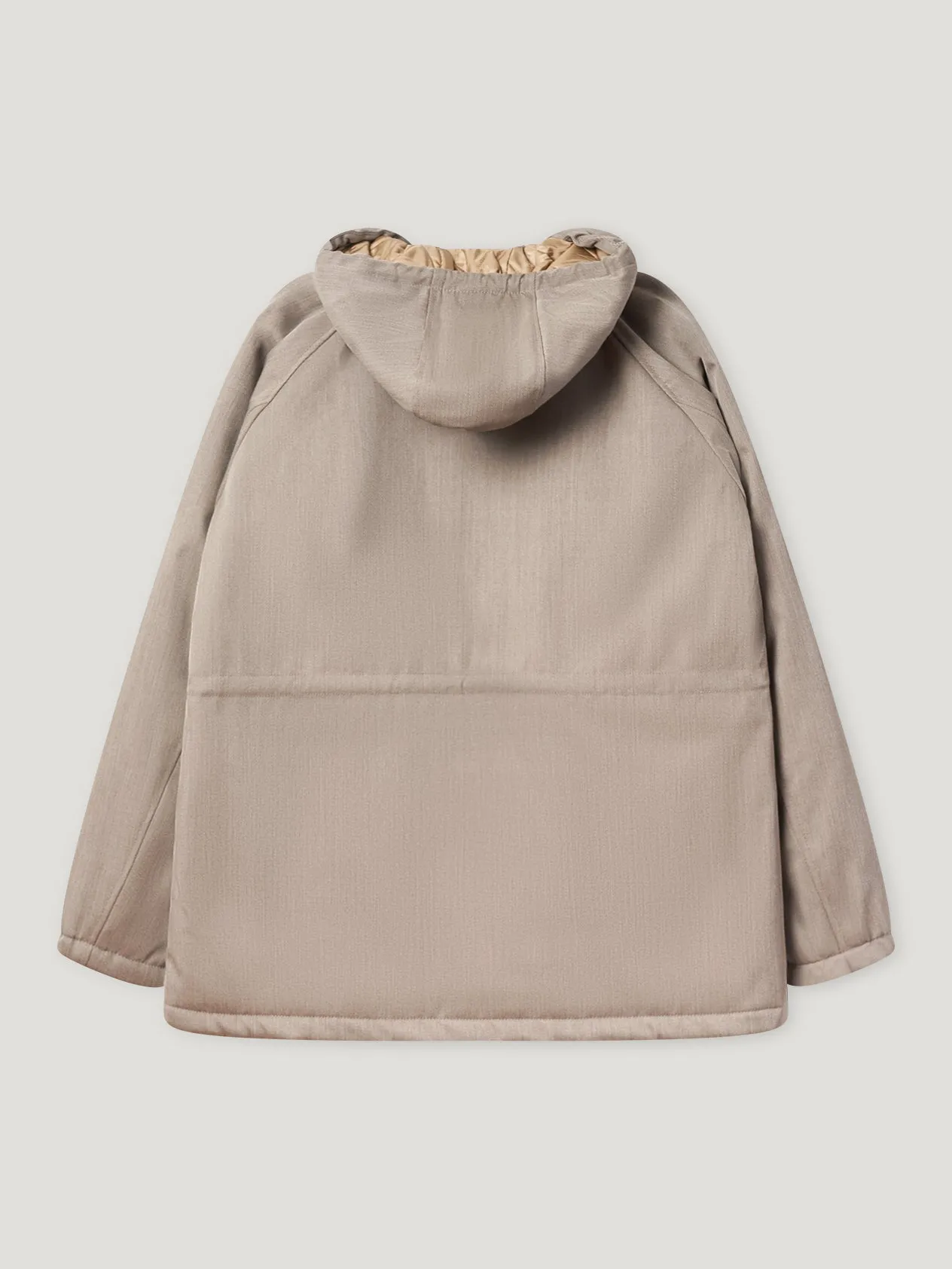 Beige Padded Parka Coat