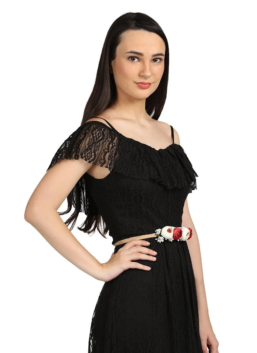 Black Elegance Off-Shoulder Strap Dress