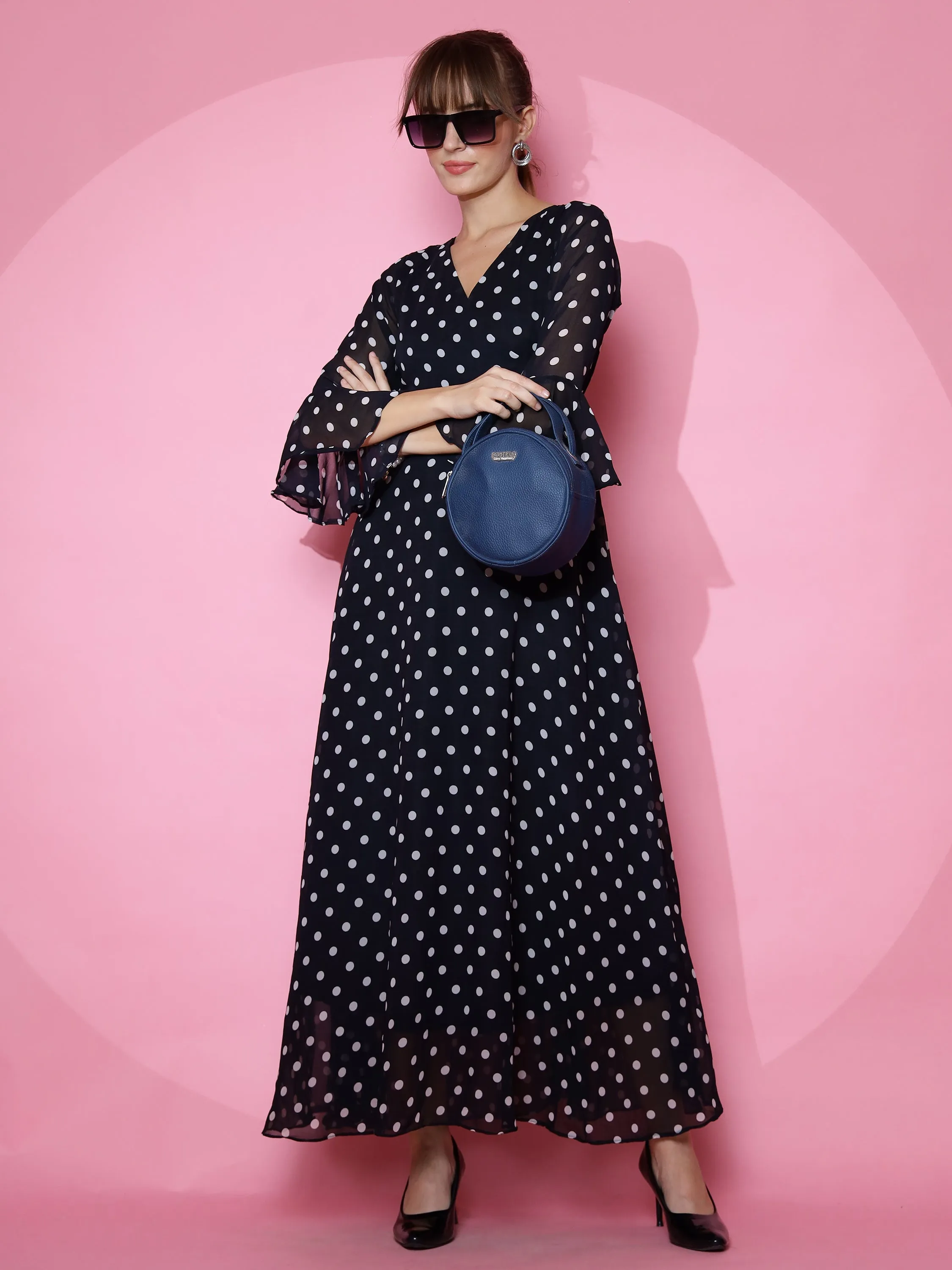 Black Polka Dot Maxi Dress
