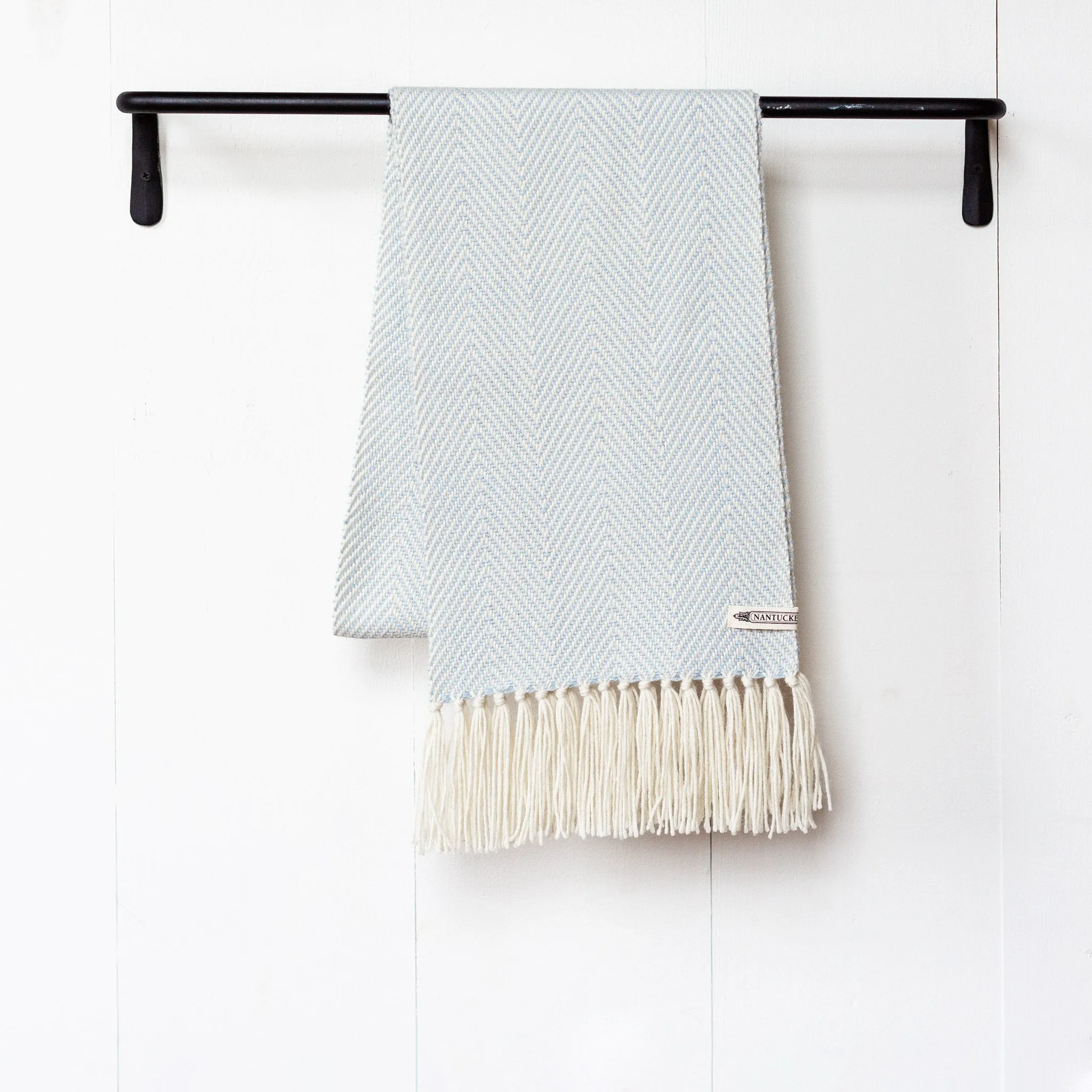 Blue Handwoven Alpaca Scarf