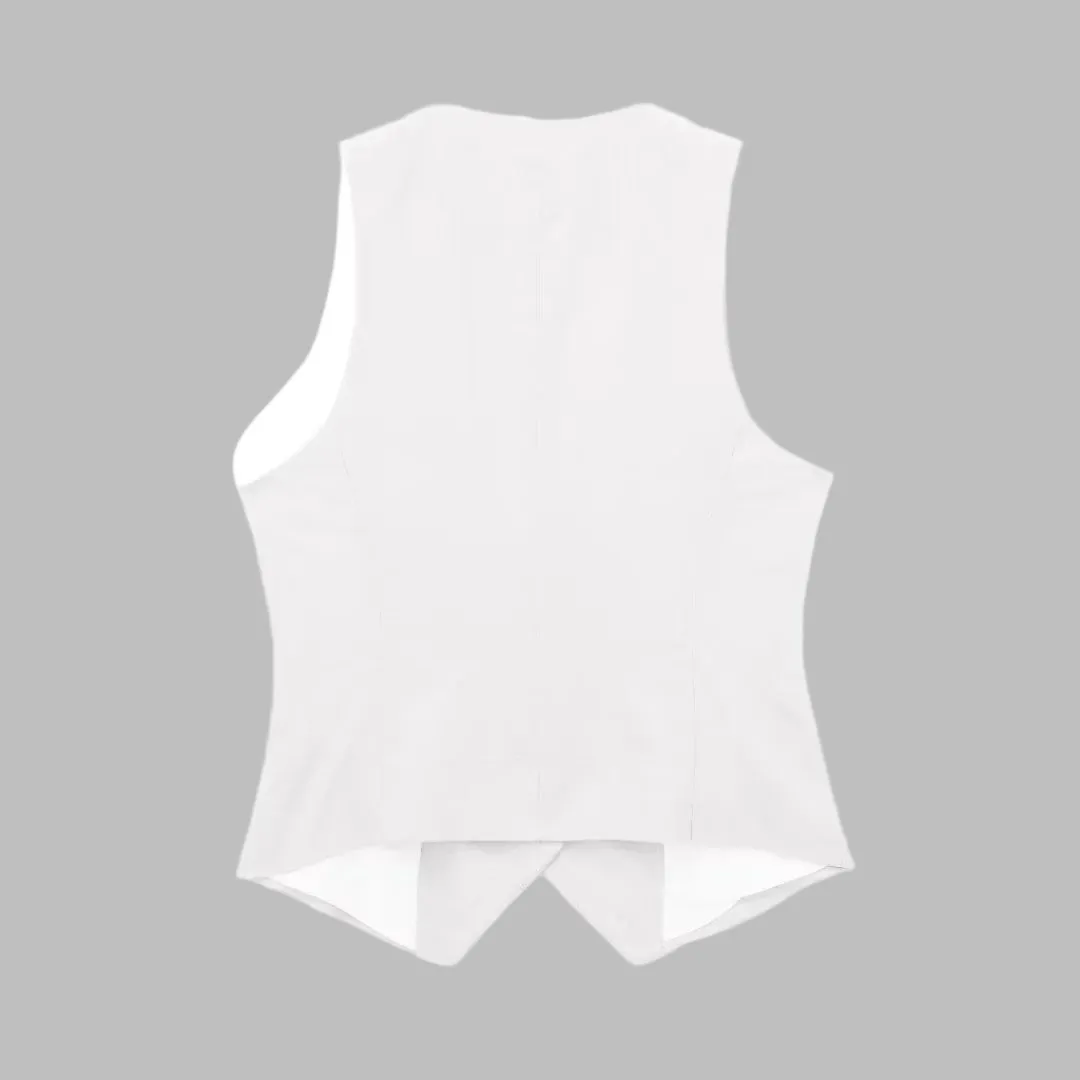 Bognar Gilet | Geschäftliches ärmelloses Vest mit V-Ausschnitt und Knöpfen für Damen