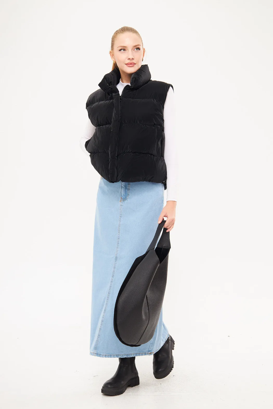 Bomber Sleeveless Velvet Gilet