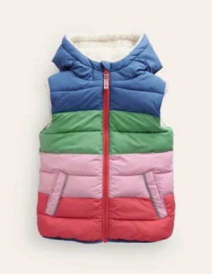 Borg Mix Reversible Gilet-Bubblegum Pink Colourblock