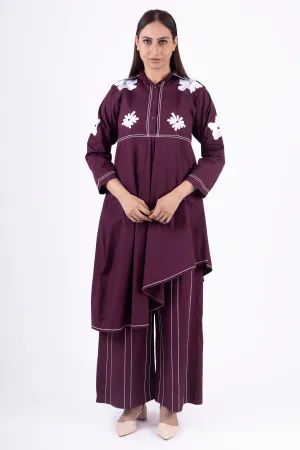 Brick Red Embroidered Kurta Set