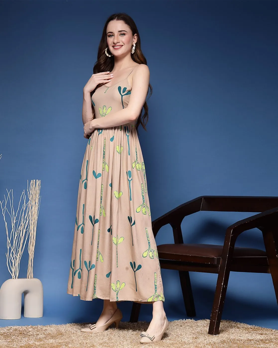 Brown Grace Sleeveless Maxi