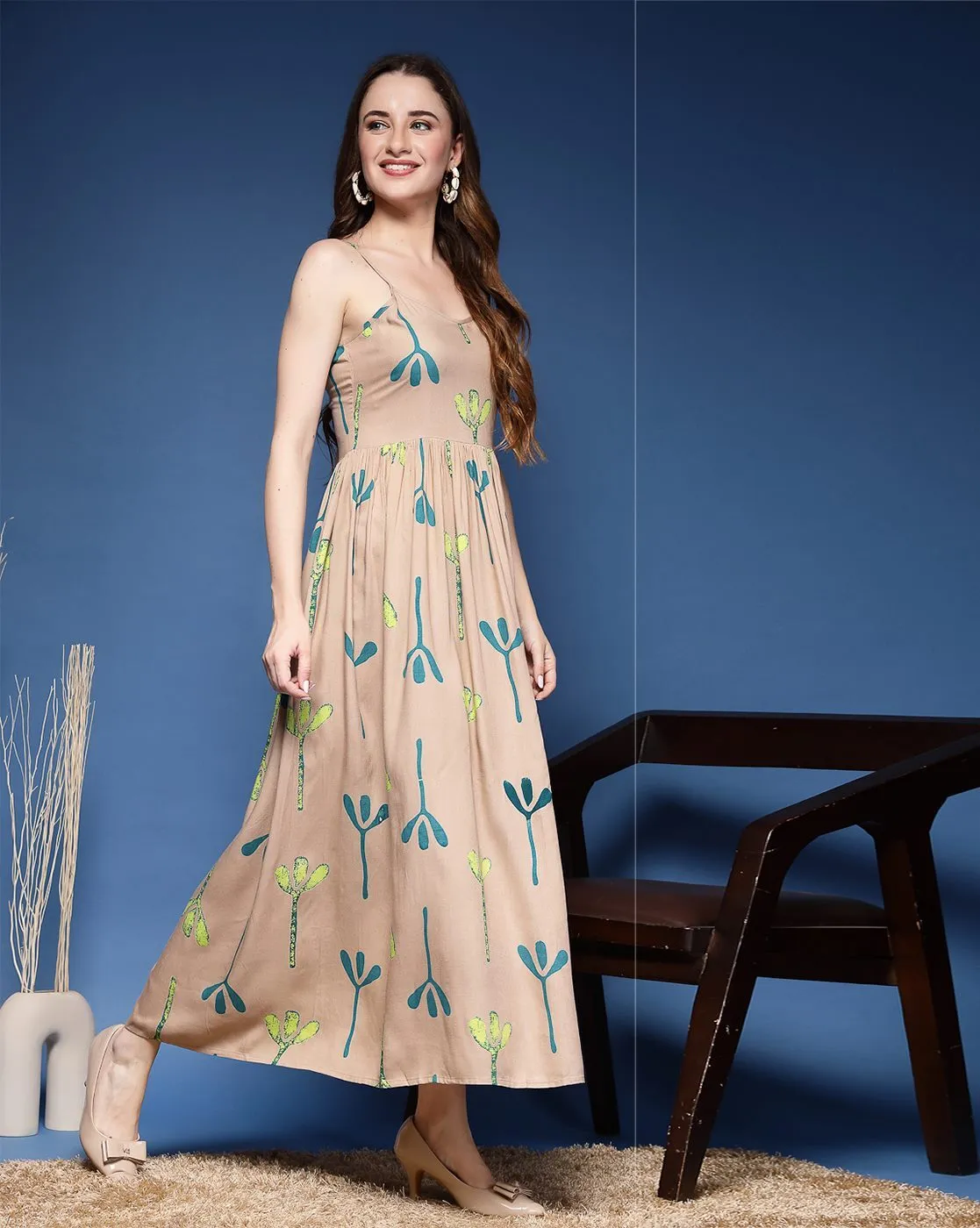 Brown Grace Sleeveless Maxi
