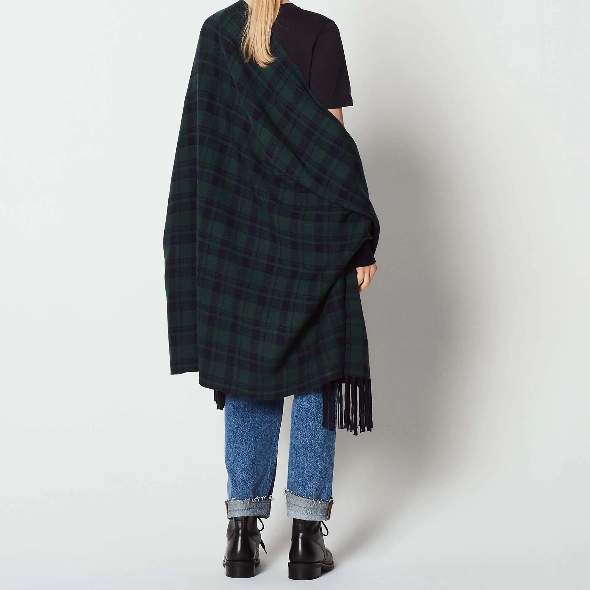 Cape en maille avec franges