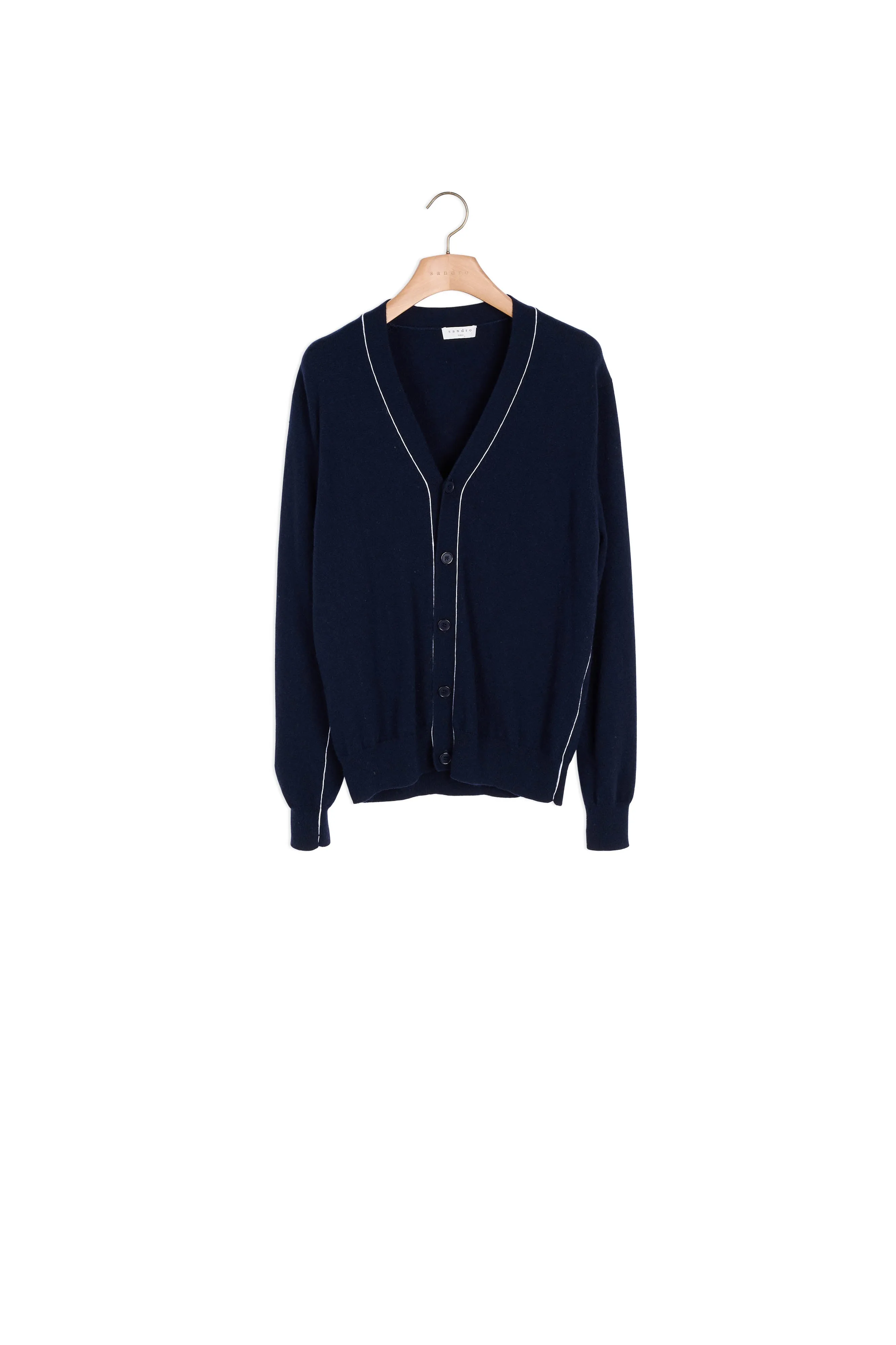 Cardigan rayé en maille