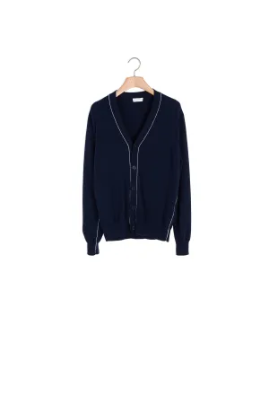 Cardigan rayé en maille