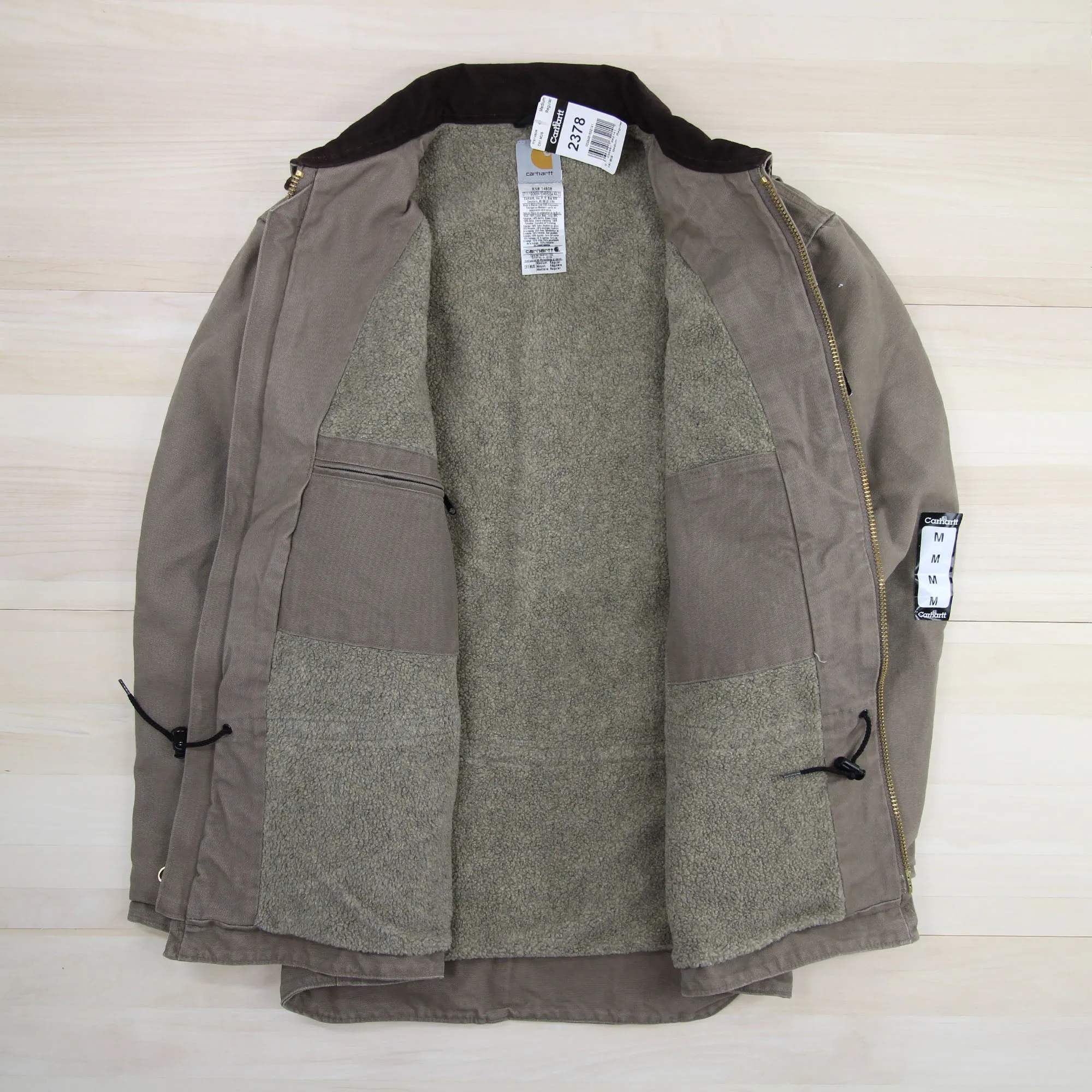 Carhartt C61 MUS (mushroom) Sherpa Lined Sandstone Ridge Coat NWT Medium