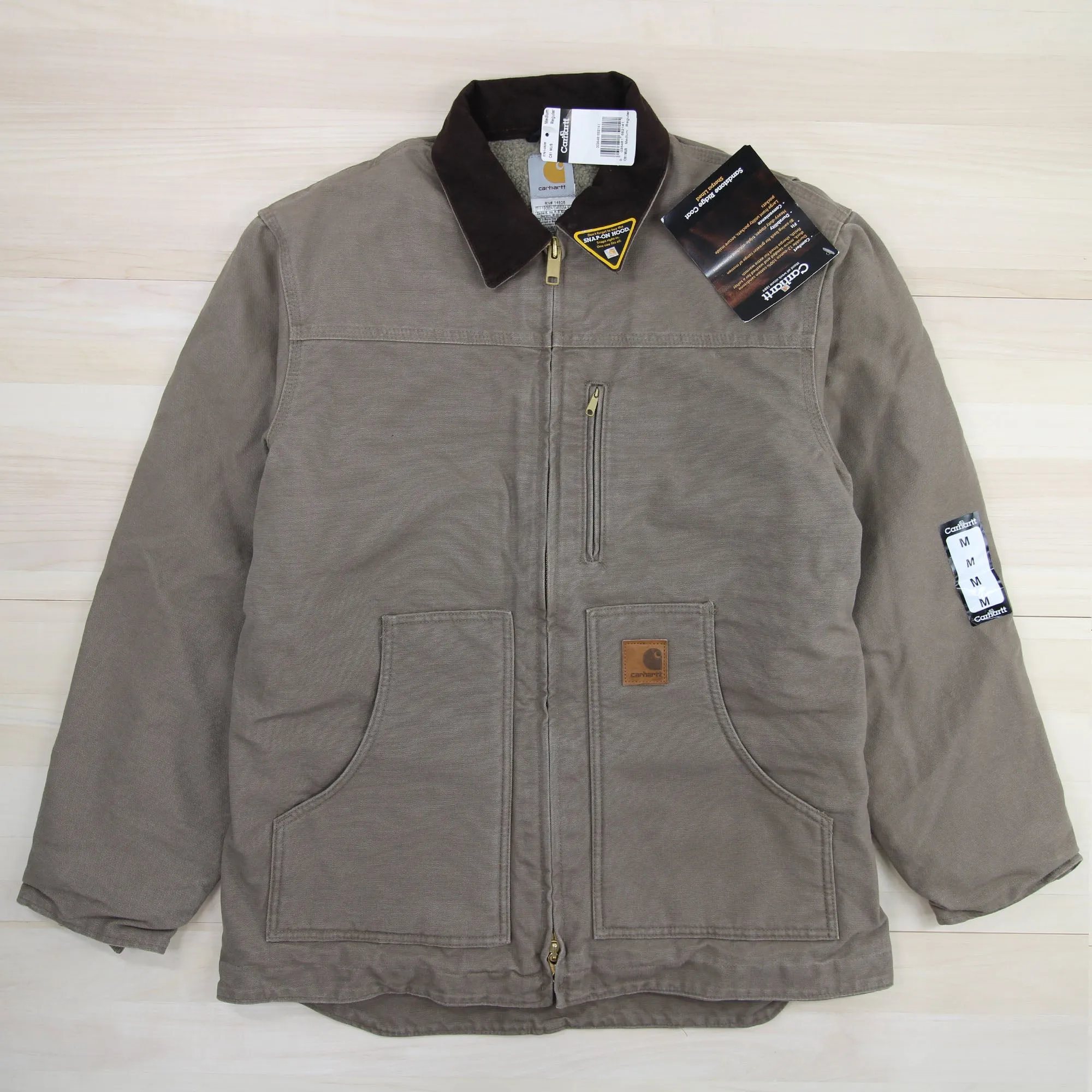 Carhartt C61 MUS (mushroom) Sherpa Lined Sandstone Ridge Coat NWT Medium