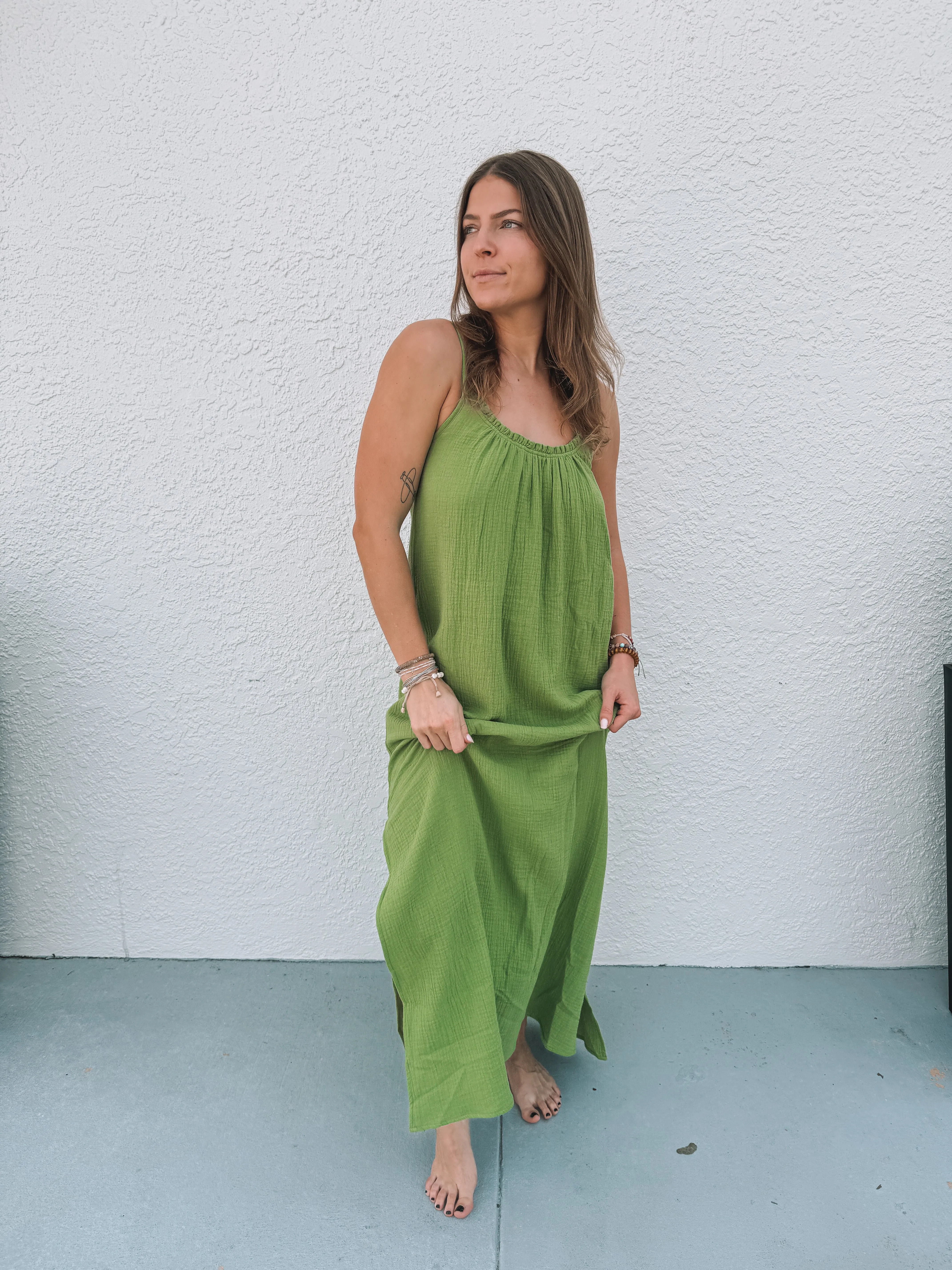Chaser Bull Piquant Green Maxi Dress