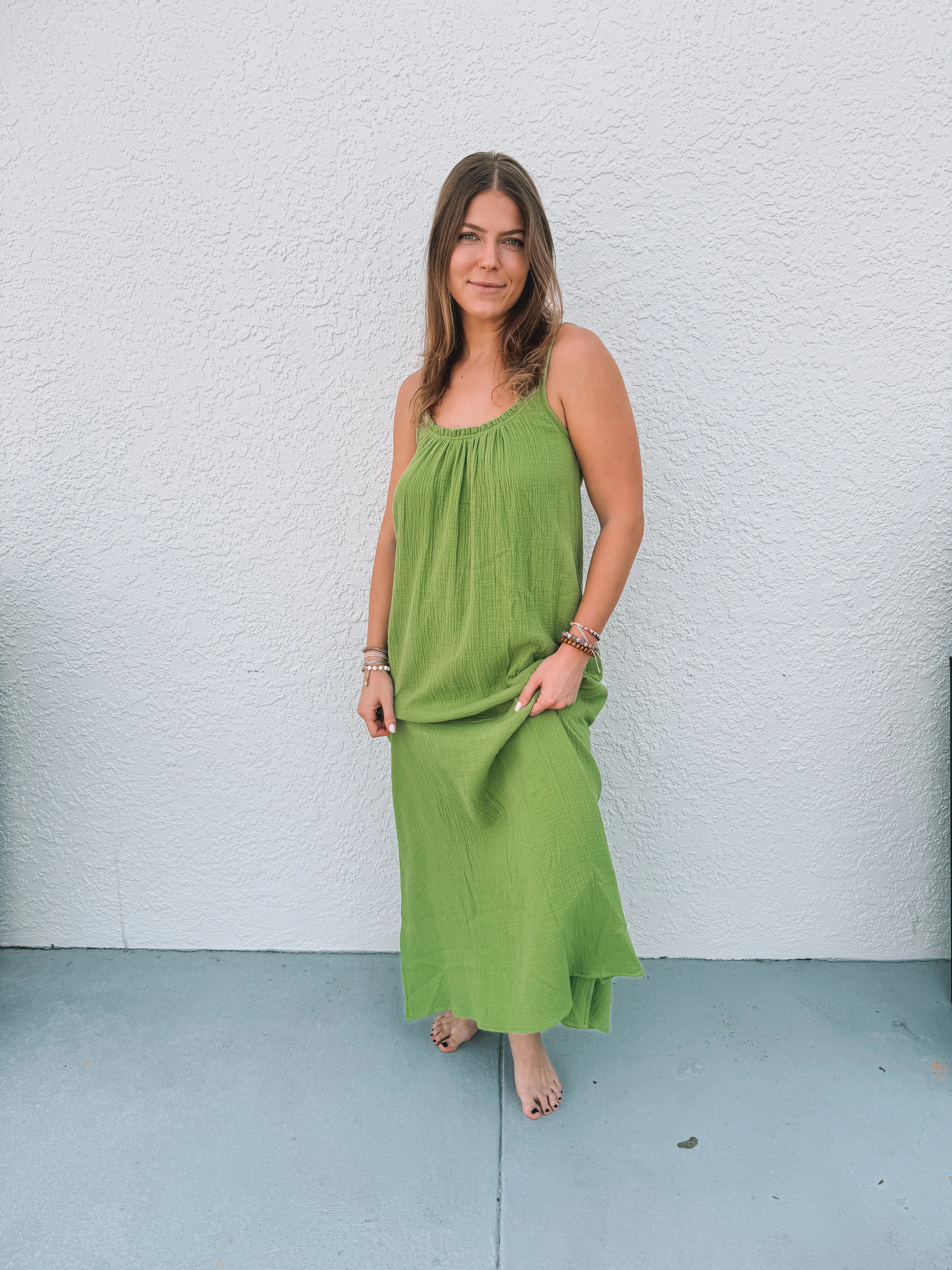 Chaser Bull Piquant Green Maxi Dress