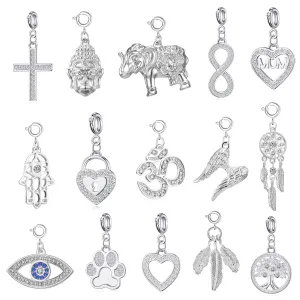 Clip On Charms Created with Zircondia® Crystals