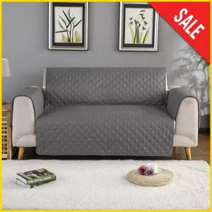 Cotton Quilted Sofa Runner - Sofa Coat (Grey)