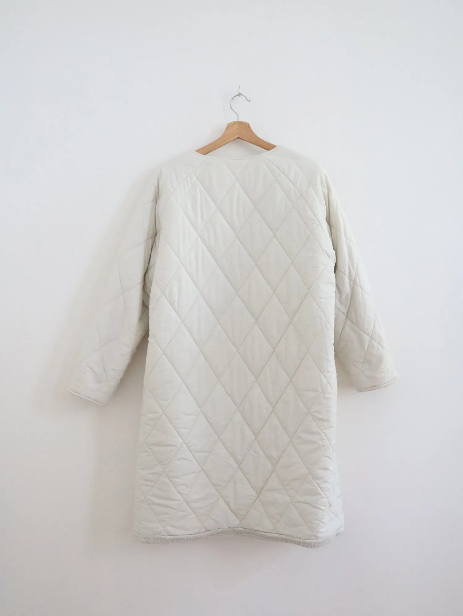 Cream Quilted Sherpa Coat