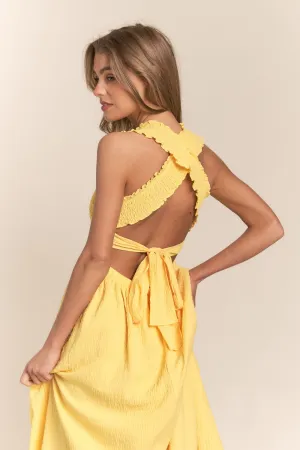 Crisscross Back Tie Maxi Dress (Online Only)