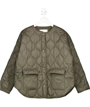 De Rococo Green Quilted Coat UK S