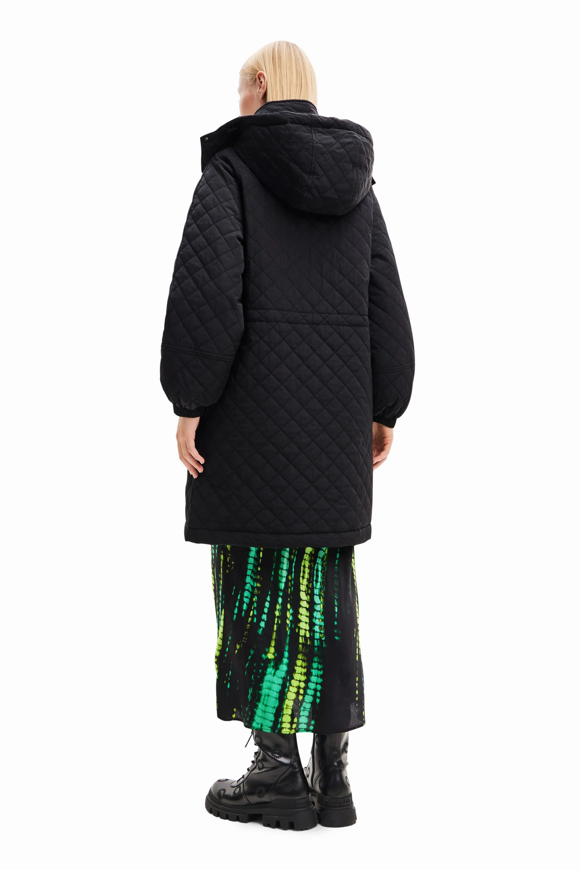 Desigual Padded Denmark Puff Sleeve Quilted Coat 23WWEW20