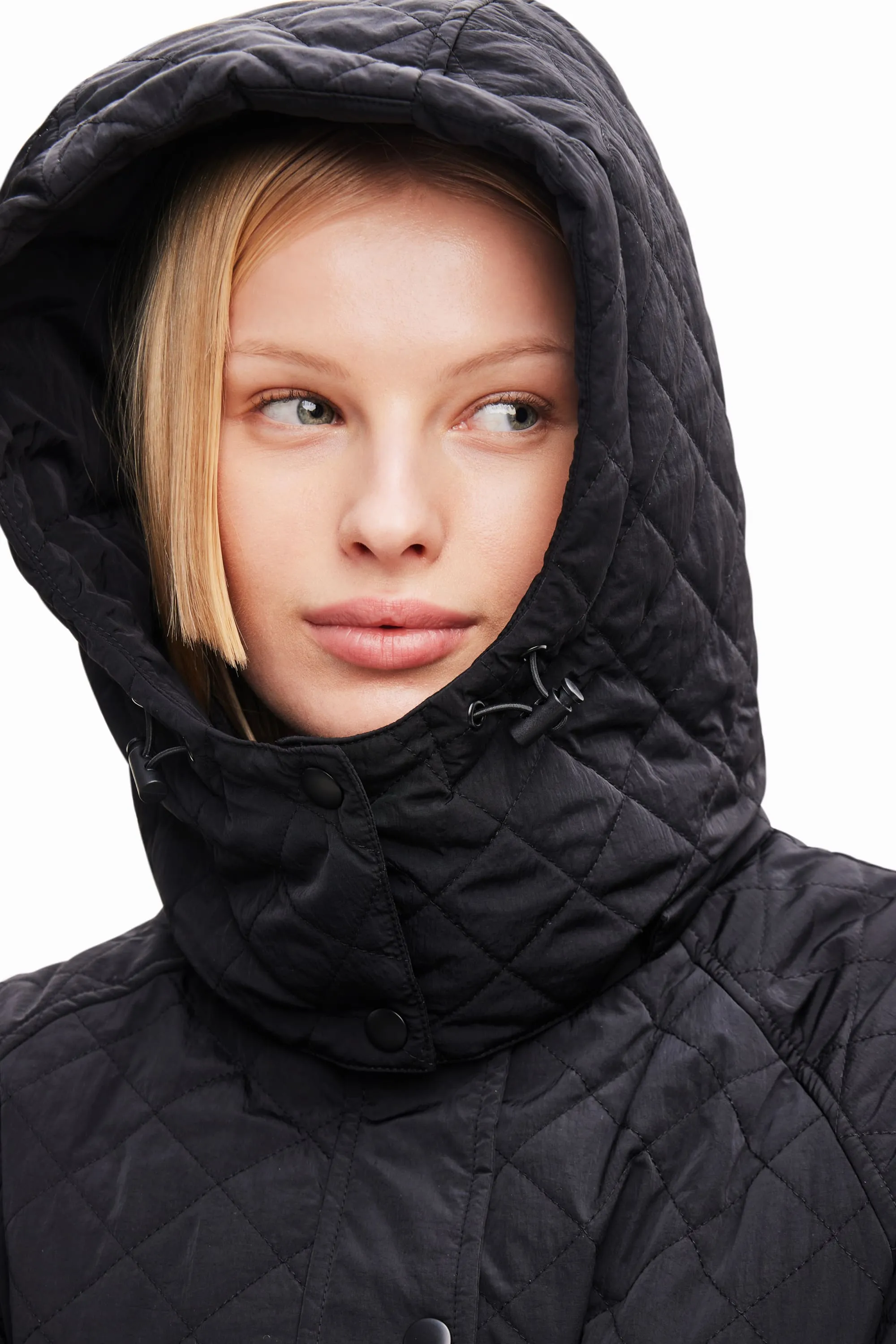 Desigual Padded Denmark Puff Sleeve Quilted Coat 23WWEW20