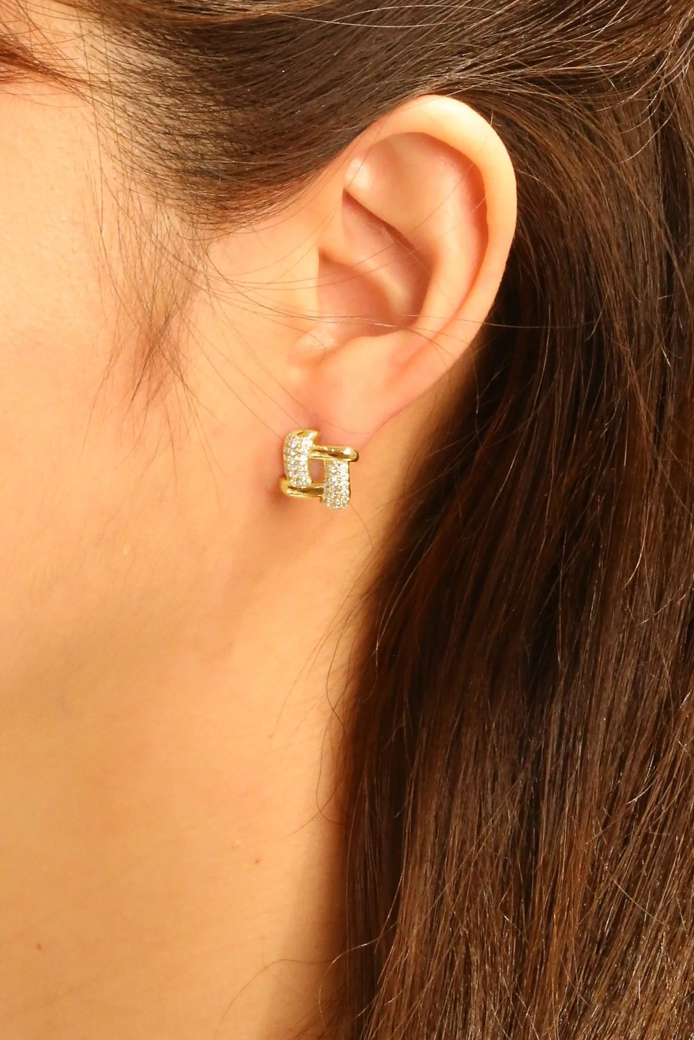 DJE311068 14K Dipped Infinity Square Post Earrings