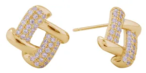DJE311068 14K Dipped Infinity Square Post Earrings
