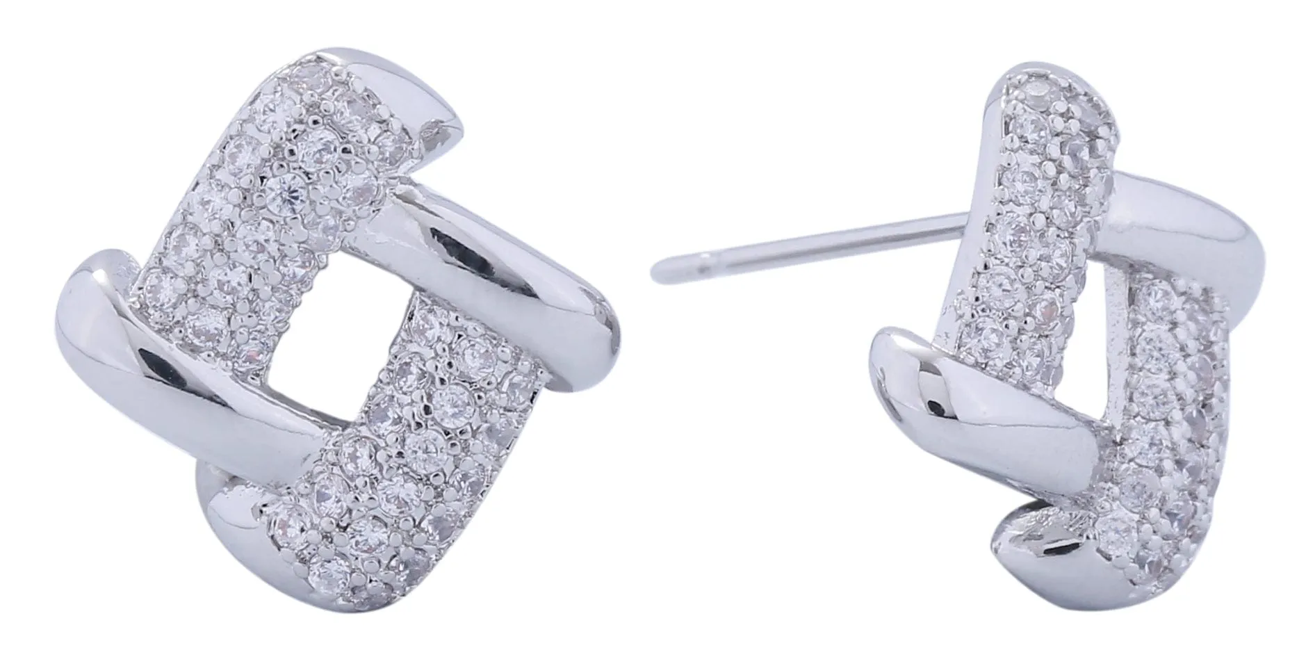 DJE311068 14K Dipped Infinity Square Post Earrings