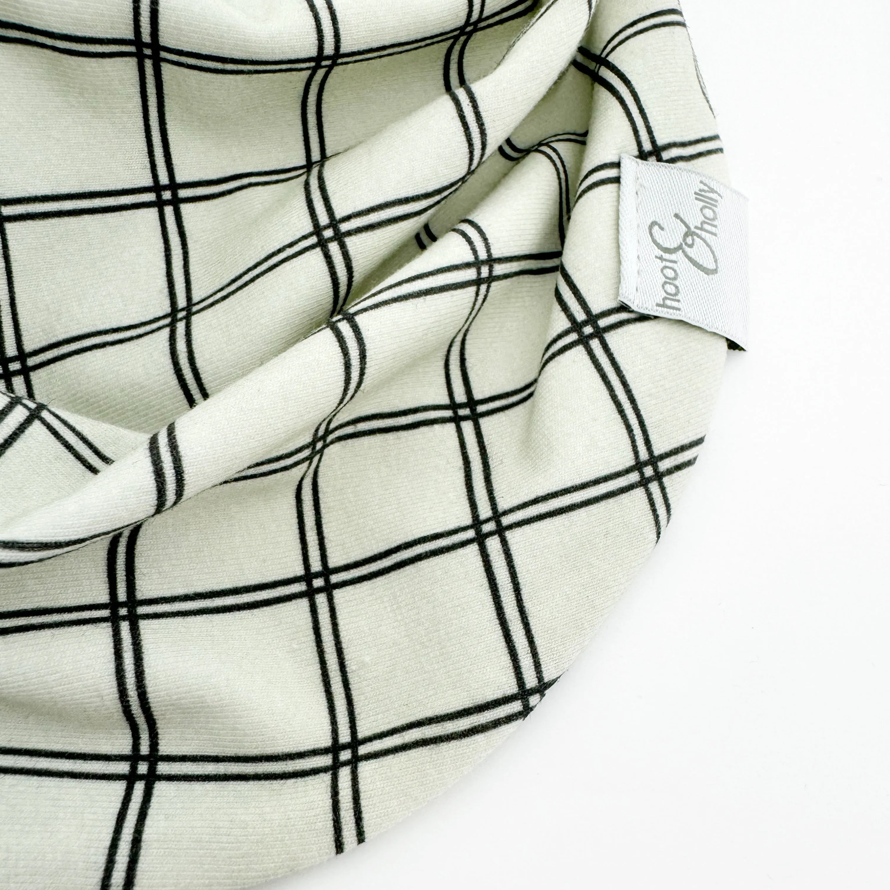 Drool Scarf - Black and Ivory Plaid