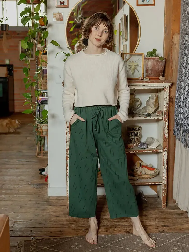 Fae Drawstring Pant Diamond Vine Dark Stage