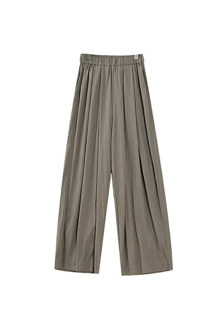 Flowy Wide-Leg Loose Pants with Elastic Waist