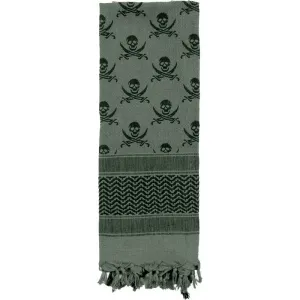 Foliage   Black - Skulls Pattern Shemagh Tactical Desert Scarf