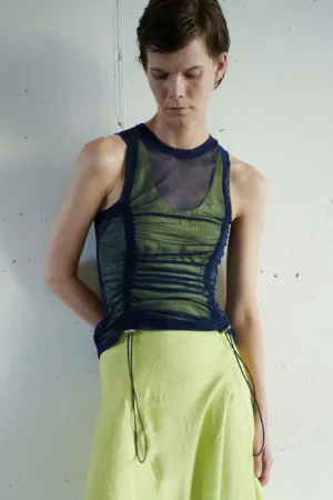 Gathered Bungee Tank in Midnight Mesh