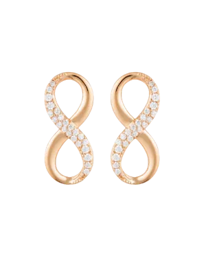Georgini Forever Infinity Earrings w/ CZ - Rose Gold