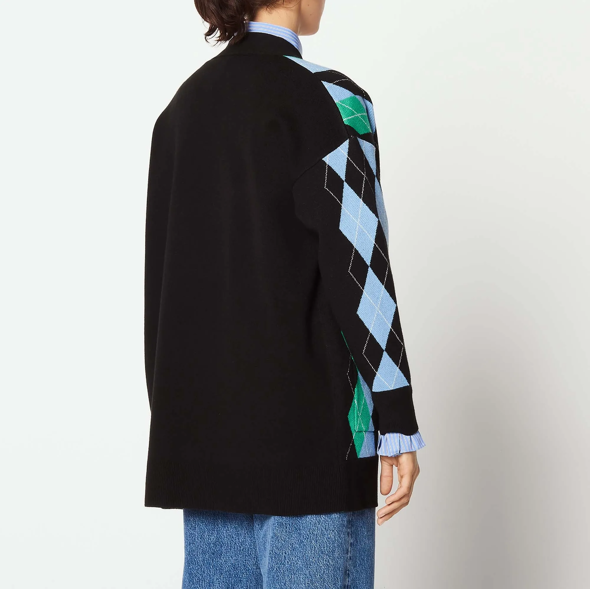 Gilet oversize à motif jacquard
