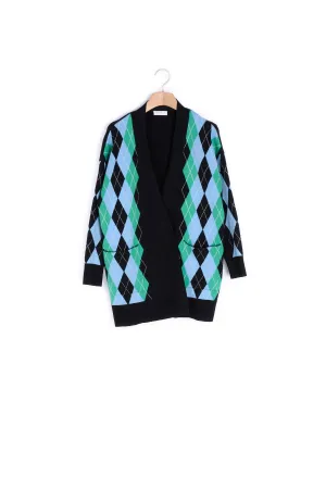 Gilet oversize à motif jacquard