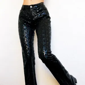 Glossy Monogram Guess Pants