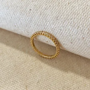 GoldFi - 18k Gold Filled Eternity Micro Cubic Zirconia Stone Ring