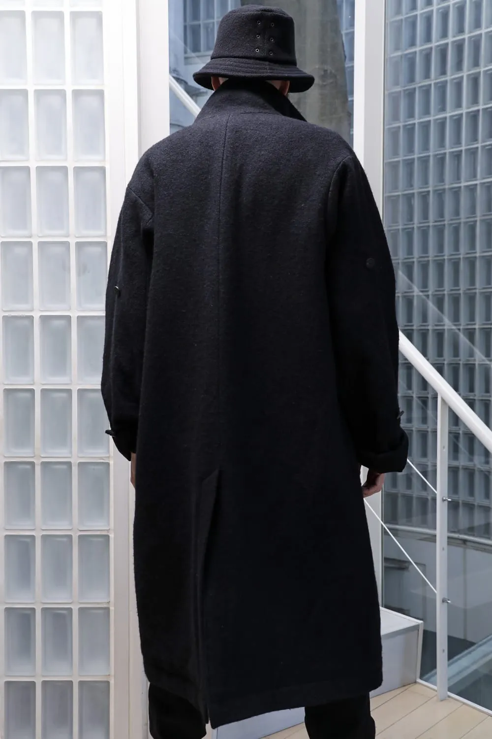 Hight neck coat wool milling