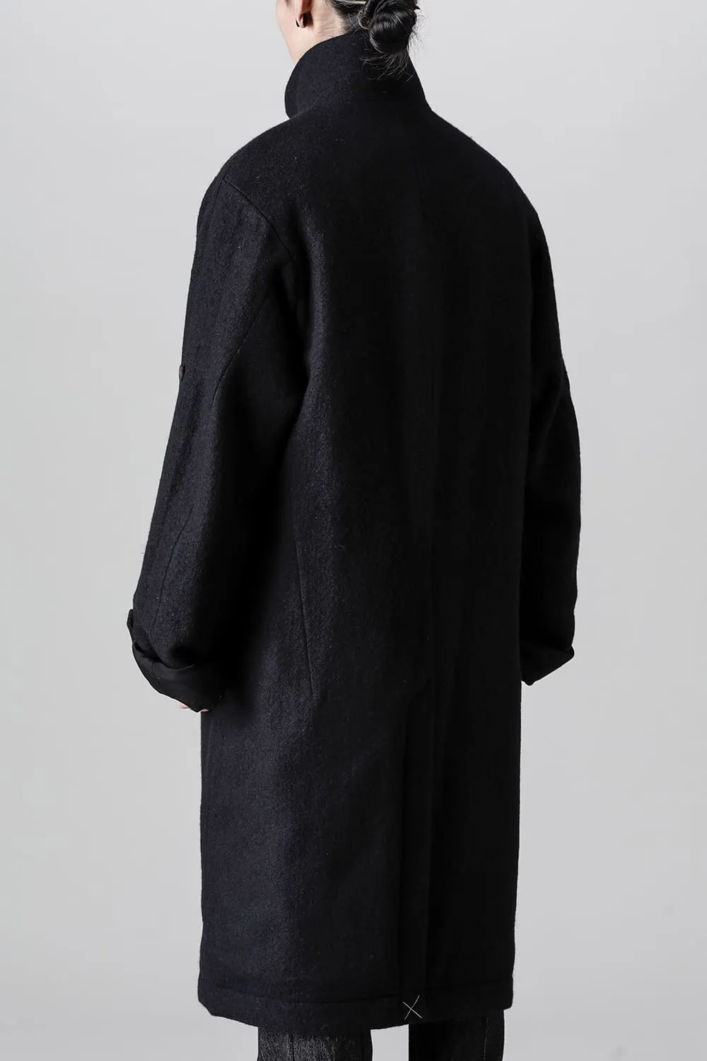 Hight neck coat wool milling