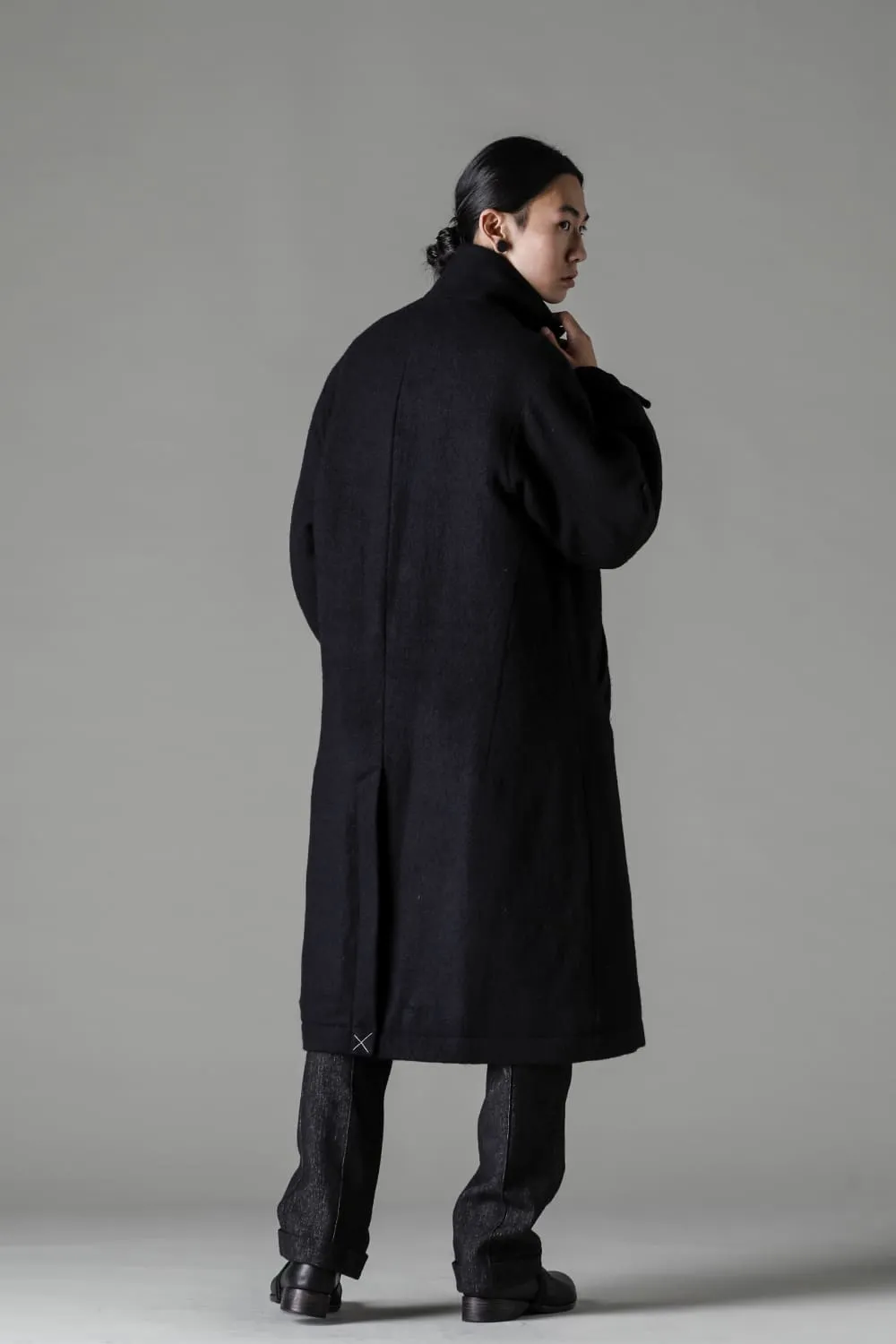 Hight neck coat wool milling