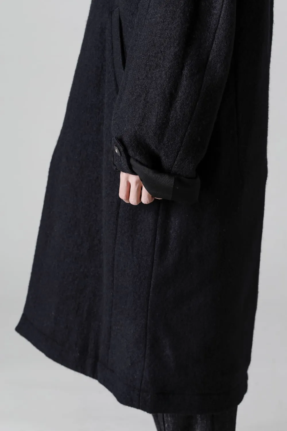 Hight neck coat wool milling