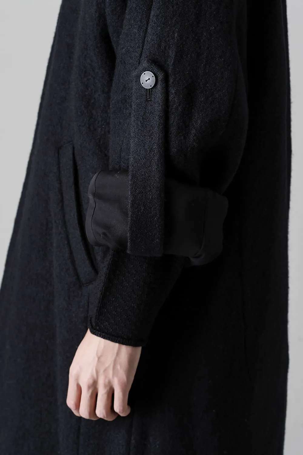 Hight neck coat wool milling